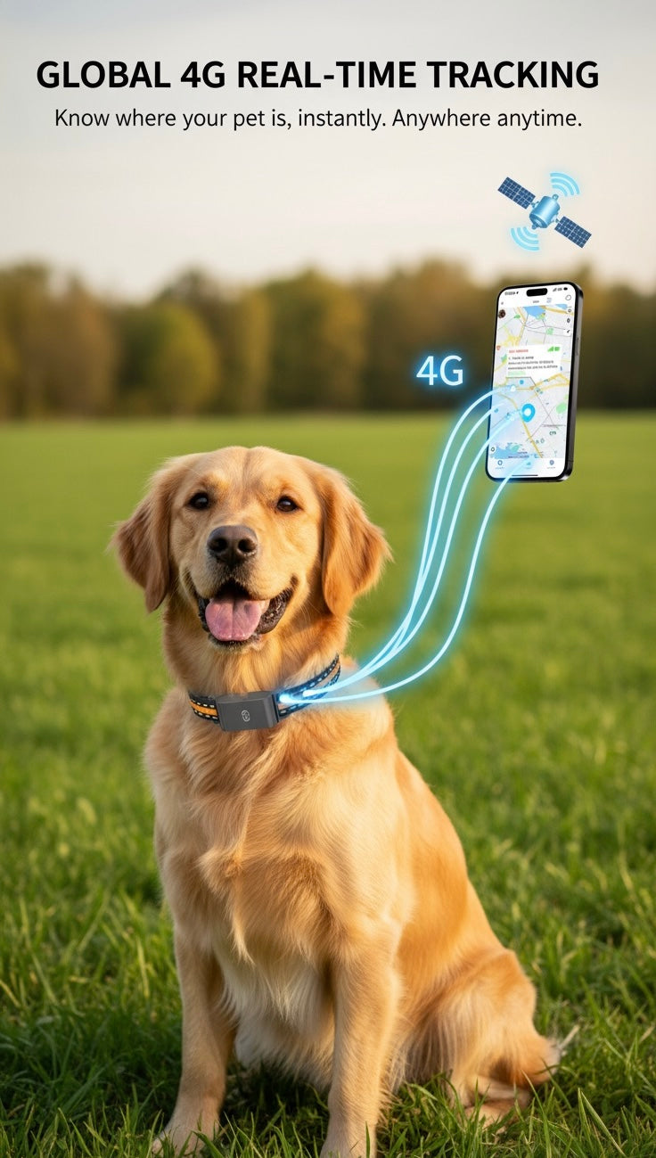 SPYPAW | 4G GPS Tracker Collar - IP67 Waterproof Pet Locator